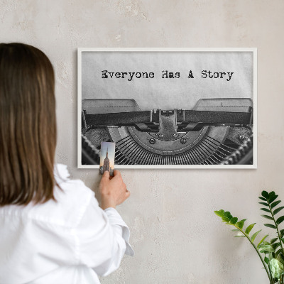 Magnetisch bord voor de muur met witte lijst Vintage machine