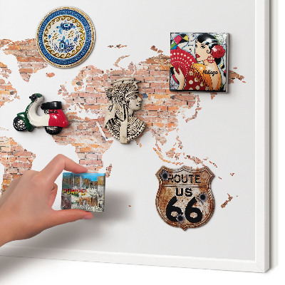 Magnetisch bord voor de muur met witte lijst Bakstenen plattegrond
