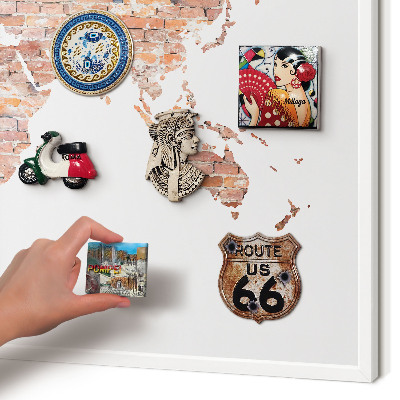 Magnetisch bord voor de muur met witte lijst Bakstenen plattegrond