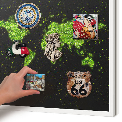 Magnetisch bord van metaal in een witte lijst Groene kaart