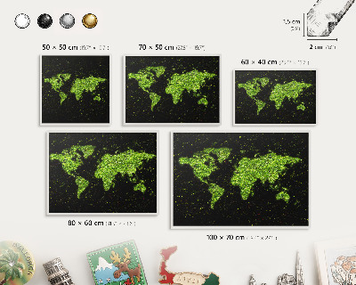 Magnetisch bord van metaal in een witte lijst Groene kaart