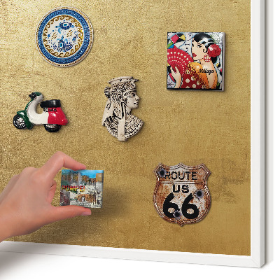 Magnetisch bord voor de muur met witte lijst Gele textuur