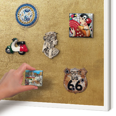 Magnetisch bord voor de muur met witte lijst Gele textuur