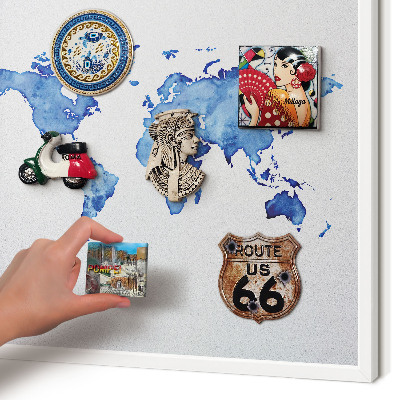 Magnetisch bord van metaal in een witte lijst Aquarelkaart