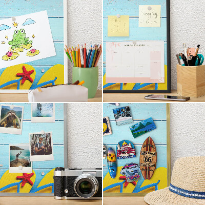 Magnetisch bord voor de muur met witte lijst Vakantiestrand