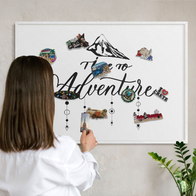 Magnetisch bord van metaal in een witte lijst Bergavontuur