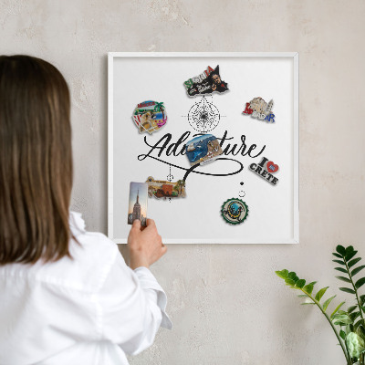 Magnetisch bord van metaal in een witte lijst Typografisch avontuur