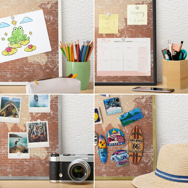 Magnetisch bord voor de muur met witte lijst Bakstenen plattegrond