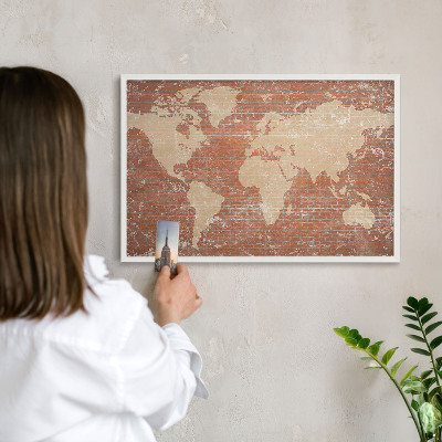 Magnetisch bord voor de muur met witte lijst Bakstenen plattegrond