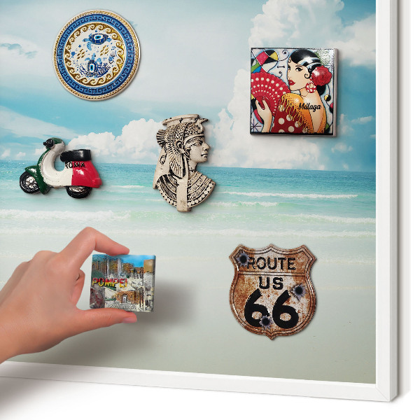 Magnetisch bord voor de muur met witte lijst Maritieme harmonie