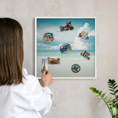 Magnetisch bord voor de muur met witte lijst Maritieme harmonie