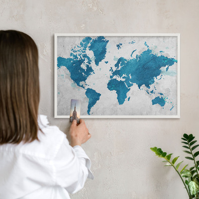 Magnetisch bord van metaal in een witte lijst Aquarelkaart