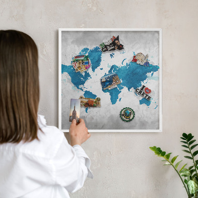 Magnetisch bord van metaal in een witte lijst Aquarelkaart