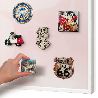 Magnetisch bord voor de muur met witte lijst Delicaat roze