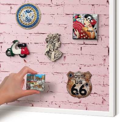 Magnetisch bord voor de muur met witte lijst Roze baksteen