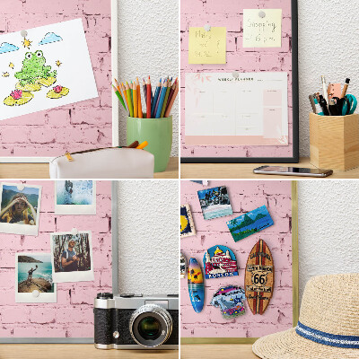 Magnetisch bord voor de muur met witte lijst Roze baksteen