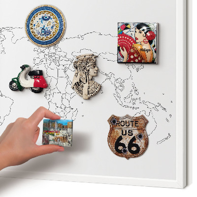 Magnetisch bord van metaal in een witte lijst Contourkaart