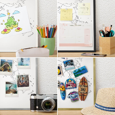 Magnetisch bord van metaal in een witte lijst Contourkaart