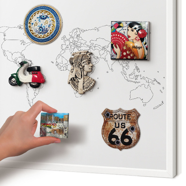 Magnetisch bord van metaal in een witte lijst Contourkaart
