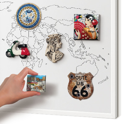 Magnetisch bord van metaal in een witte lijst Contourkaart