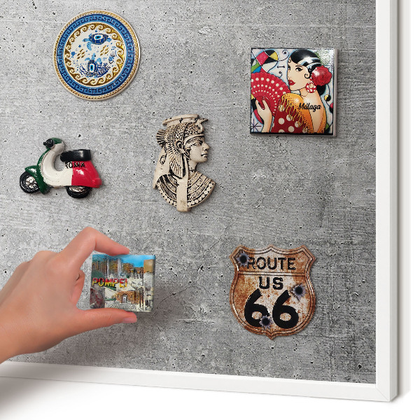 Magnetisch bord voor de muur met witte lijst Betonpatroon