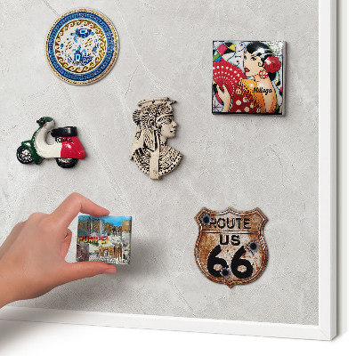 Magnetisch bord voor de muur met witte lijst Grijs marmer