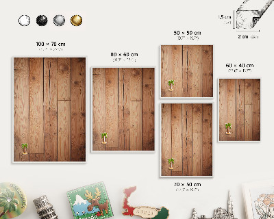 Magnetisch bord van metaal in een witte lijst Houten planken