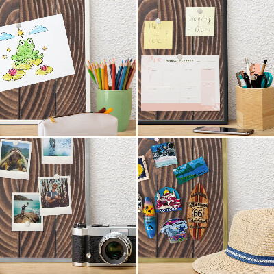 Magnetisch bord voor de muur met witte lijst Houtstructuur