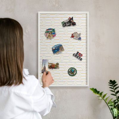 Magnetisch bord van metaal in een witte lijst Artistieke bogen