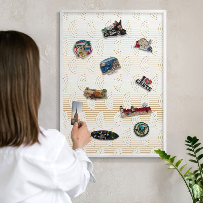 Magnetisch bord van metaal in een witte lijst Artistieke bogen