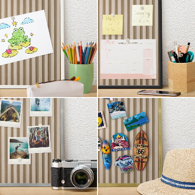 Magnetisch bord voor de muur met witte lijst Houten latten