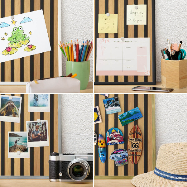 Magnetisch bord van metaal in een witte lijst Houten ritmes