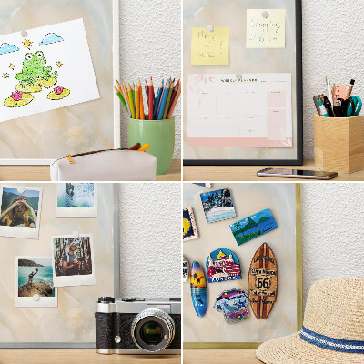 Magnetisch bord van metaal in een witte lijst Subtiele elegantie