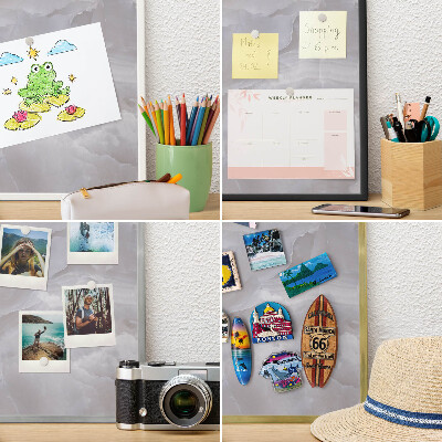 Magnetisch bord voor de muur met witte lijst Grijze elegantie