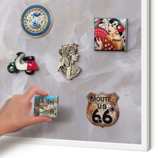 Magnetisch bord voor de muur met witte lijst Grijze elegantie