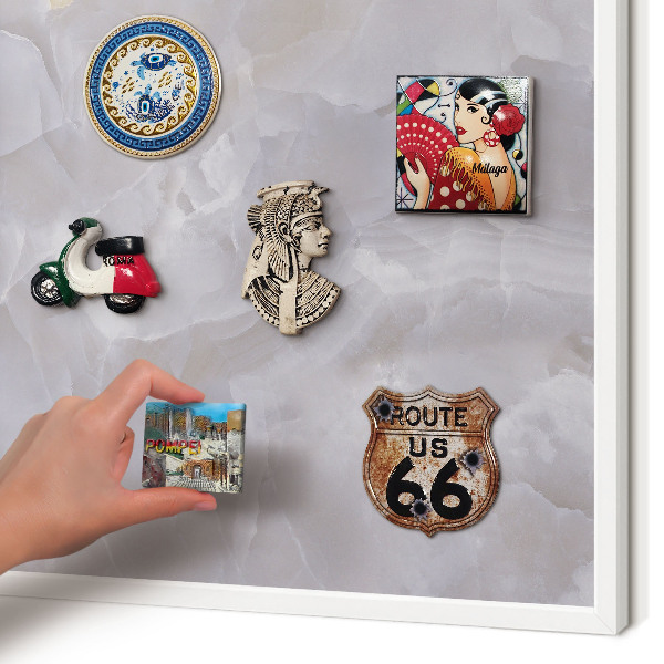 Magnetisch bord voor de muur met witte lijst Grijze elegantie