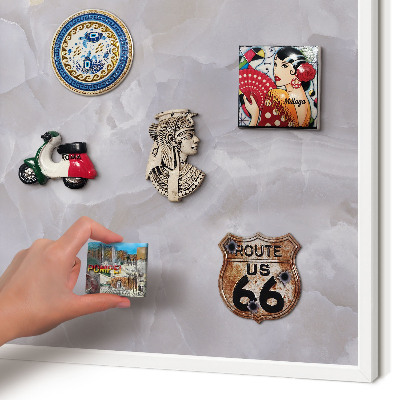 Magnetisch bord voor de muur met witte lijst Grijze elegantie