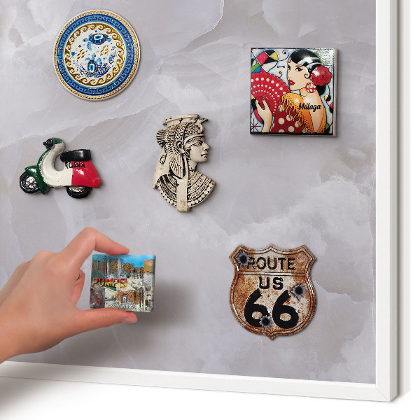 Magnetisch bord voor de muur met witte lijst Grijze elegantie