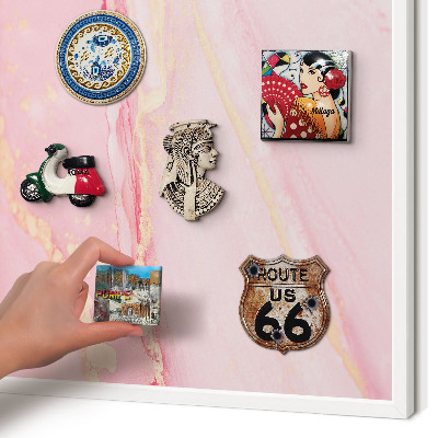 Magnetisch bord voor de muur met witte lijst Roze elegantie