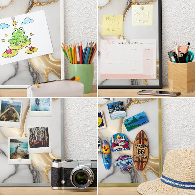 Magnetisch bord voor de muur met witte lijst Abstract marmer