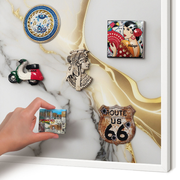 Magnetisch bord voor de muur met witte lijst Abstract marmer
