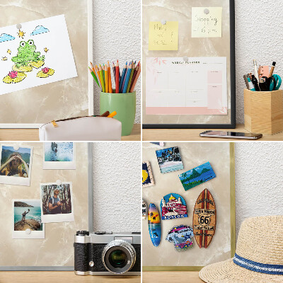 Magnetisch bord van metaal in een witte lijst Marmerpatroon