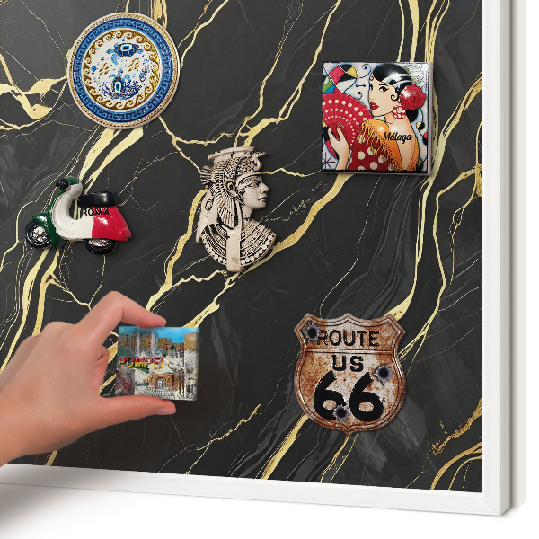 Magnetisch bord voor de muur met witte lijst Luxueuze golven