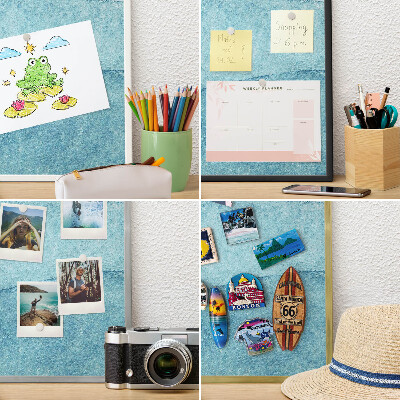 Magnetisch bord voor de muur met witte lijst Blauwe golven