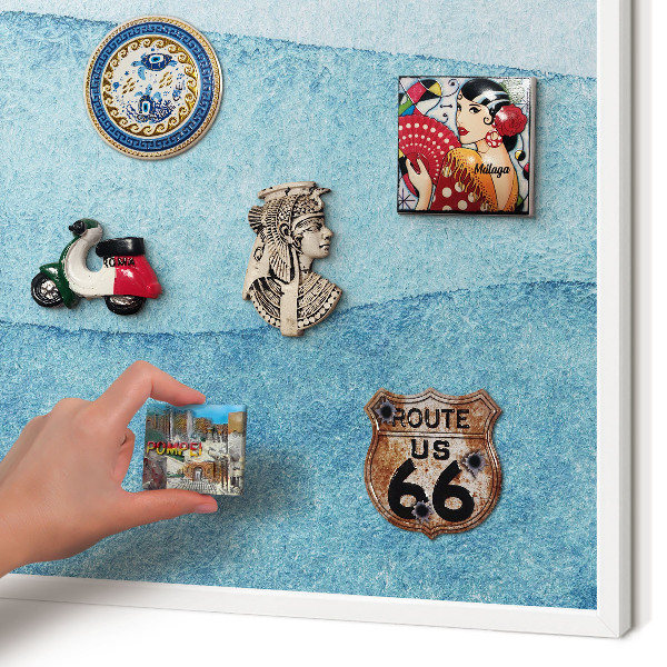 Magnetisch bord voor de muur met witte lijst Blauwe golven