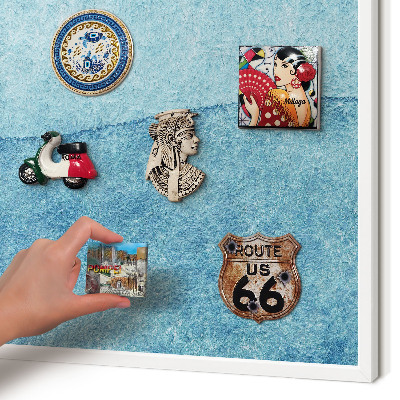 Magnetisch bord voor de muur met witte lijst Blauwe golven