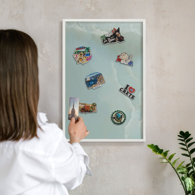 Magnetisch bord voor de muur met witte lijst Vreedzame harmonie