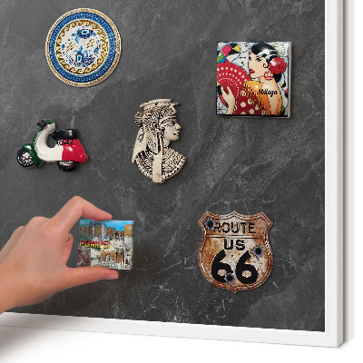 Magnetisch bord van metaal in een witte lijst Grijze elegantie