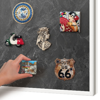 Magnetisch bord van metaal in een witte lijst Grijze elegantie