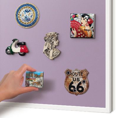 Magnetisch bord van metaal in een witte lijst Lila paars